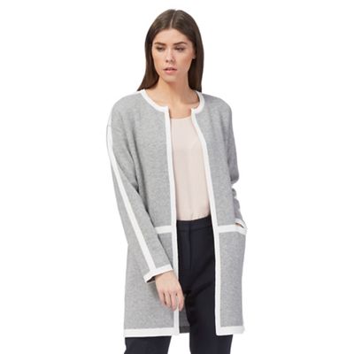 Grey tipped cardigan with wool